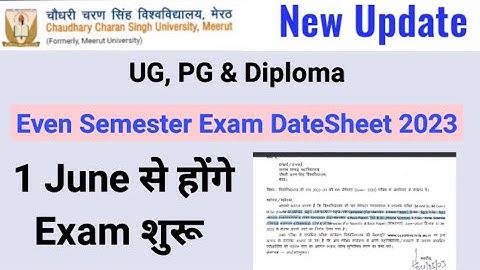 CCS University Even Semester Exam DateSheet 2023 - Check Now 🤗