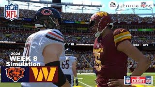 Madden 24 Chicago Bears vs Washington Commanders Week 8 (Madden 25 Updated Roster) 2024 Sim GamePlay