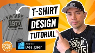 TShirt Design Tutorial: Easy Step by Step in Affinity Designer | Create Shapes, Arcs & Textures