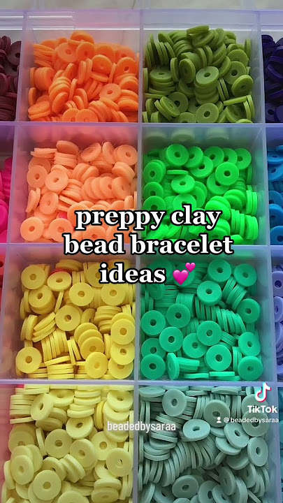how to make a clay bead bracelet string preppy｜TikTok Search