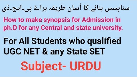 How to make synopsis for Ph.D.by Taufique Ansari