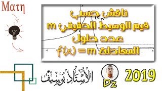 التحضير لبكالوريا 2019 [رقم 5] دراسة دالة تحوي المناقشة حسب قيم الوسيط m عدد حلول المعادلة