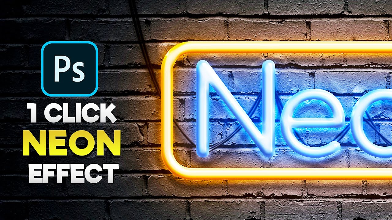 Neon Effect Photoshop Tutorial | Realistic Neon Sign Text Effect ...