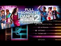 Dance central 2  full songlist all dlcs  dc1 imports  intro credits  menu options