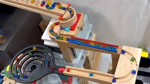 [ASMR] Wooden educational toy Marble Run ⭐︎ Colorful marbles & DIY funnel