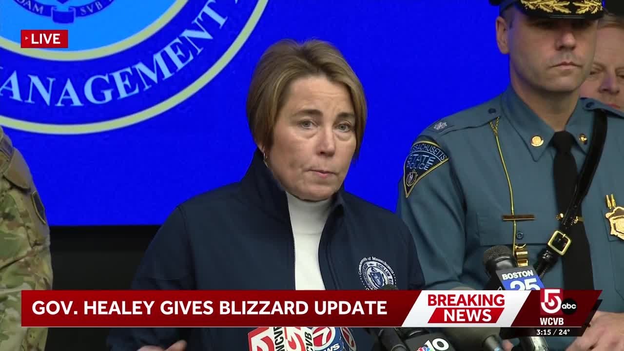 Gov. Healey gives update as historic blizzard continues to pound Mass.
