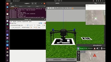 Double Arucos Precision Landing in Gazebo 11 with ID & Distance Display on Camera ROStopic