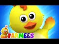 Five Little Chicks Jumping on The Bed | Nursery Rhymes & Kids Songs | Preschool Music | Farmees