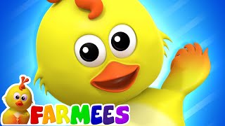 five little chicks jumping on the bed nursery rhymes kids songs preschool music farmees