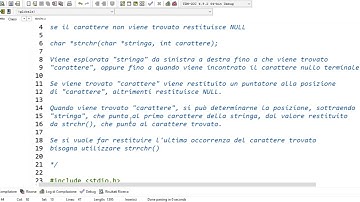 Linguaggio C - strchr(), ricerca di un carattere all