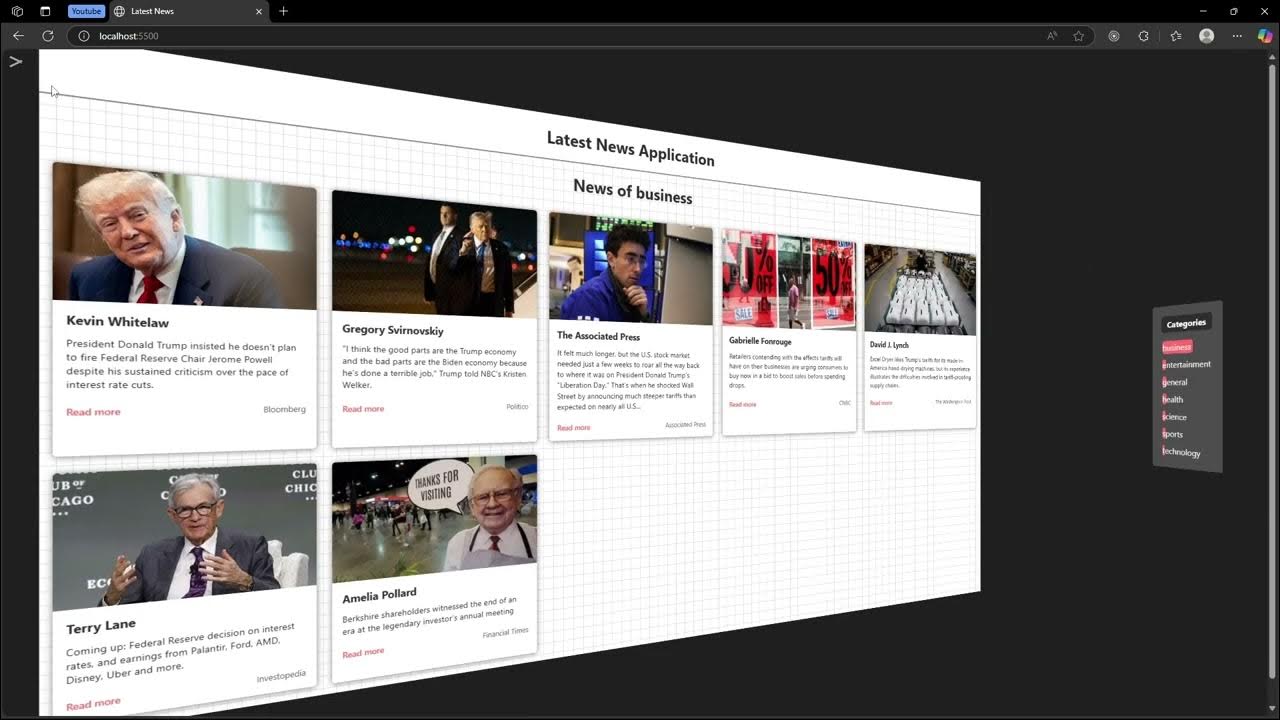 01 | مشروع NewsApp باستخدام HTML, CSS, JS | عرض الأخبار من API بخطوات ...