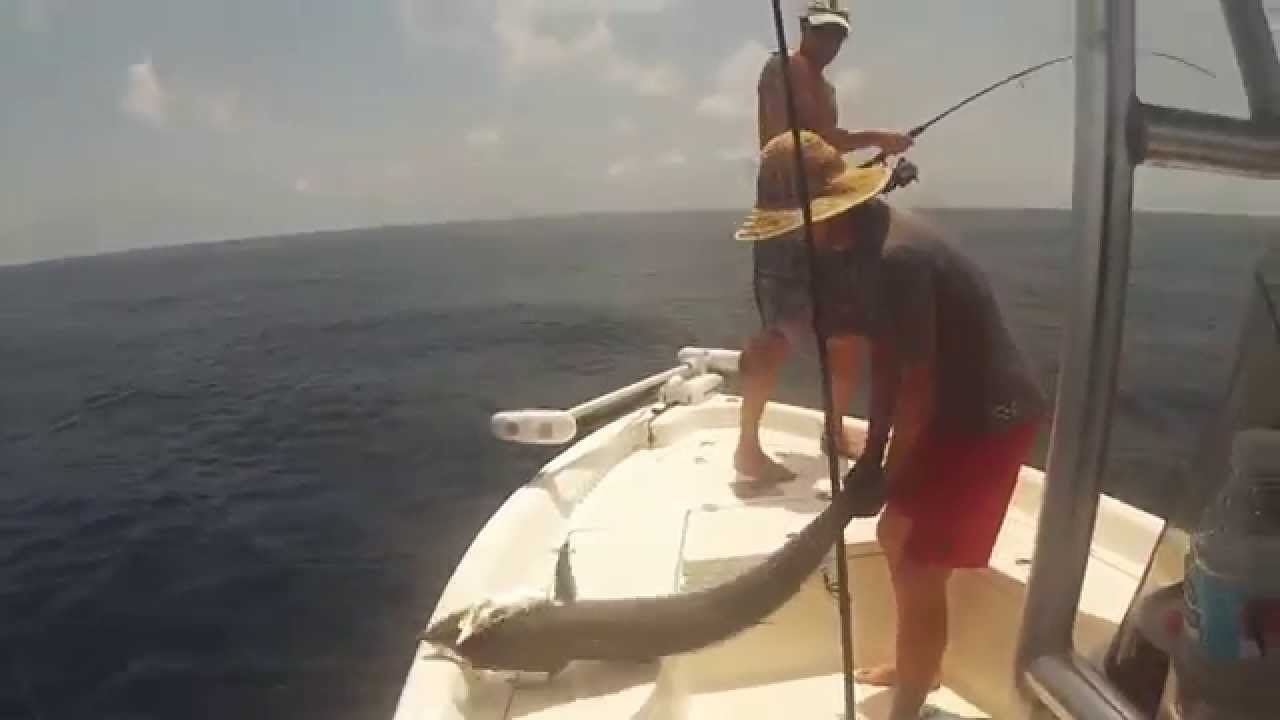 Tierce Gulf of Mexico Fishing Landing Big King Mackerel 8/14/2015