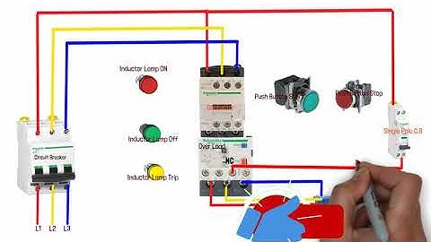Three phase dol starter Control  for motor | overload |  Indicator |  Power Wiring diagram