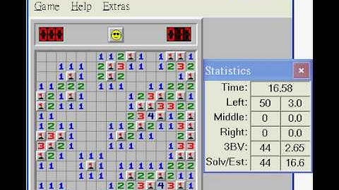 Minesweeper (Intermediate - Non-Flagging) in 16.58 seconds