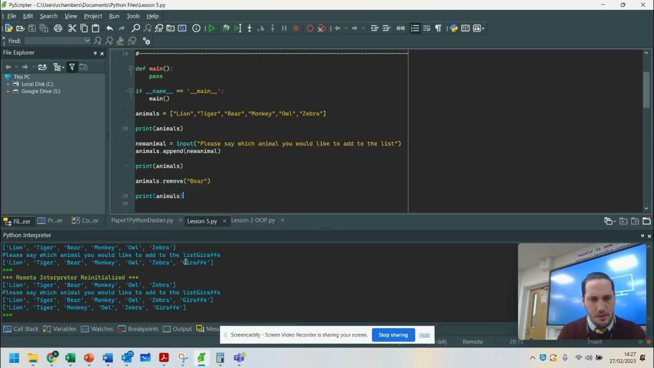 AQA Computer Science - Lesson 7 - Python - 3.10 - Remove from Array ...