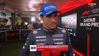 Carlos Sainz: Proud of this podium, didn’t expect this | Post Race Interview | Qatar Grand Prix 2025