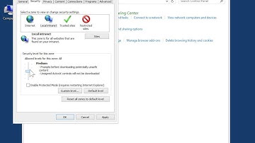 Windows 8.0 Professional - Change the Internet Security Settings
