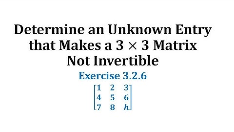 (Ex 3.2.6) Determine an Unknown Entry that Makes a 3 by 3 Matrix Not Invertible