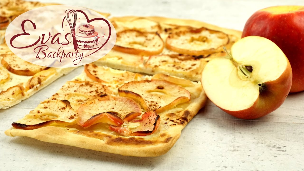 Apfel-Flammkuchen mit Zimt / schnell / knusprig / günstig / Backen evasbackparty