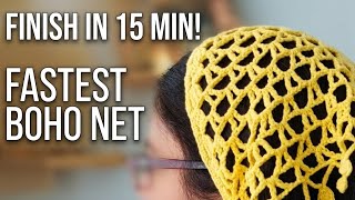 Finish in 1Hours! Fastest Boho Net Crochet Bandana! #trending #viral 