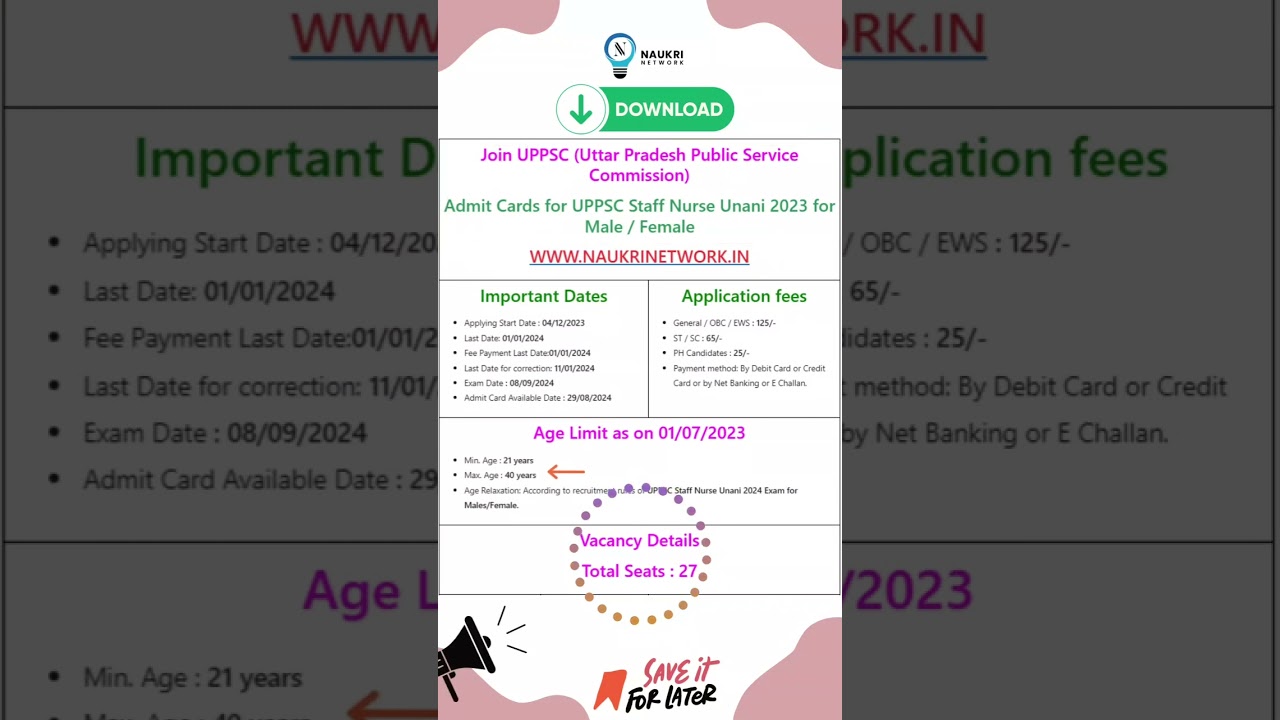 🩺 UPPSC Unani Staff Nurse 2023 Admit Cards Released!   