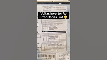 Voltas Inverter Ac Error Codes List 😃 #voltasac #voltasinverterac #shorts