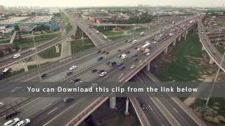 Aerial shot of car traffic on highway