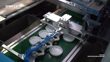 Switek Automation - Ice Cream Lids IML+Lid&Scoop Assembly+CCD Detection+Stacking Automation Solution