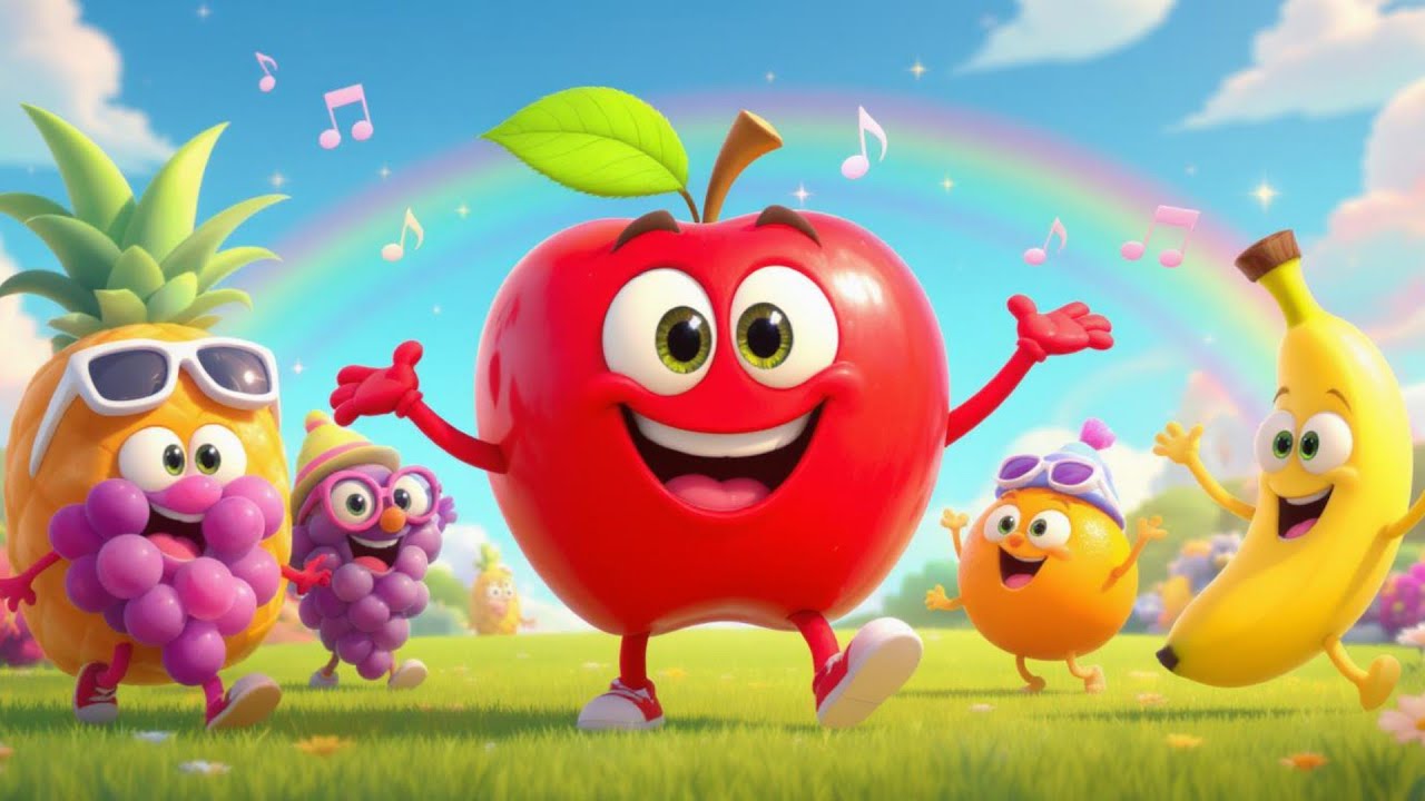 🍎 Fun Fruit Song for Kids | Big Smiling Fruits Dance & Sing! 🍌🎵 Toddler ...