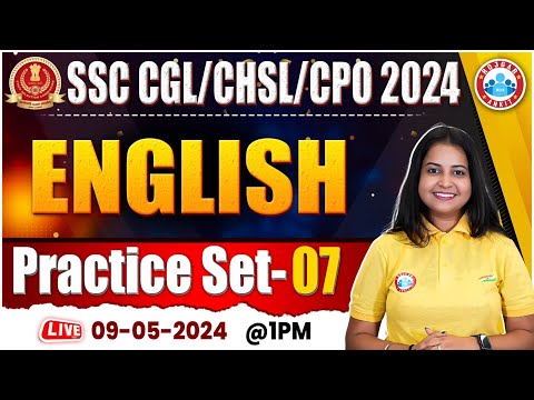 SSC CPO English Class | SSC CGL English Practice Set 07 | SSC CHSL English Class By Kiran Mam