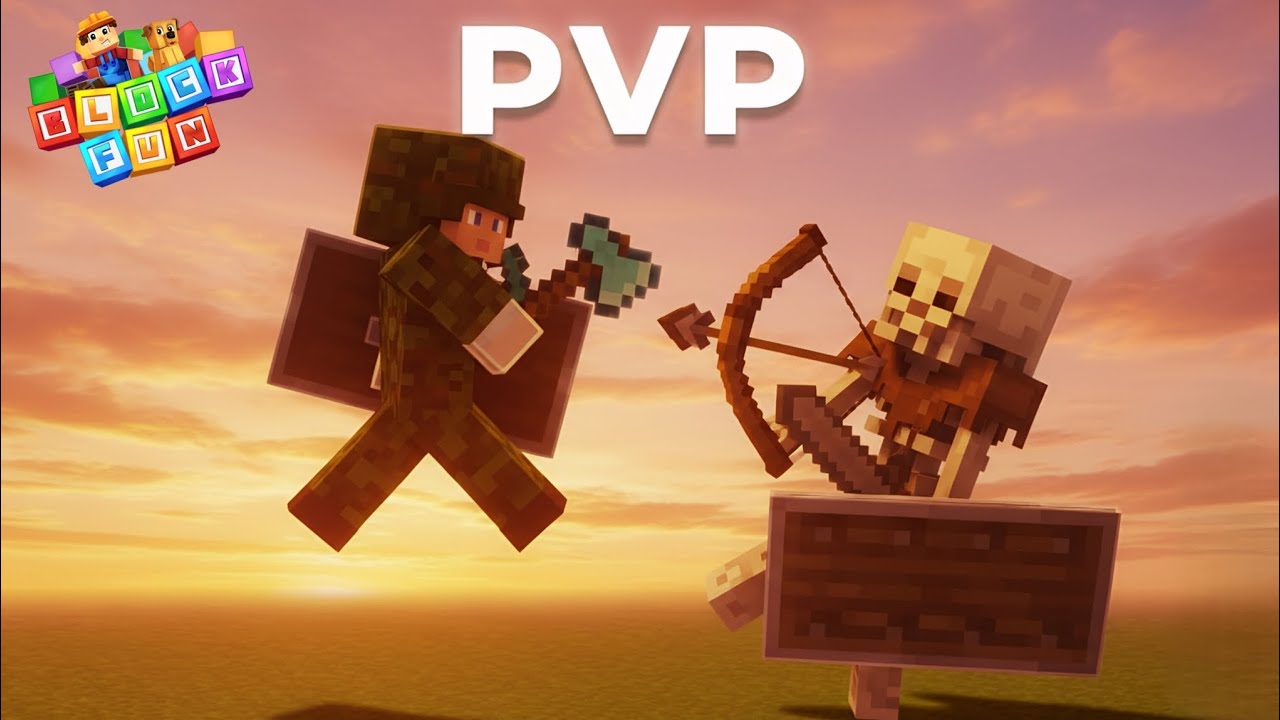 Doing PVP in minecraft block fun server - YouTube