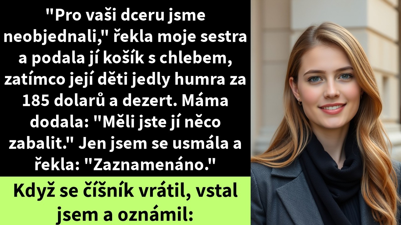 Odložila jsem sklenici šampaňského a usmála se na svou sestru Čentel, která právě řekla: „Bez mužské podpory bys nedokázala udržet ani ten svůj malý byt." Rodinná oslava výročí v luxusní...
