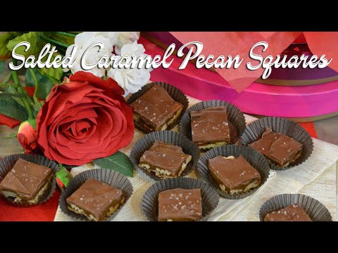 Salted Caramel Pecan Squares | Caramel Pecan Clusters | Pixies | Turtles