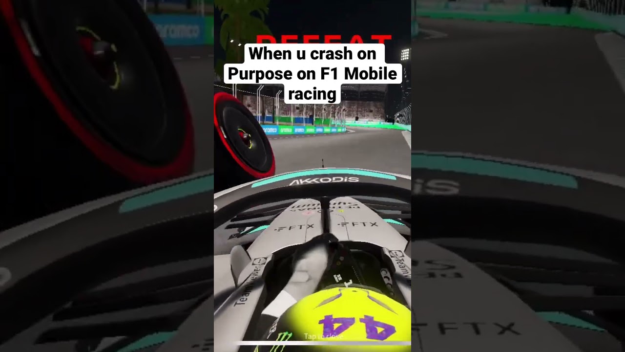Crashing on purpose on F1 Mobile racing