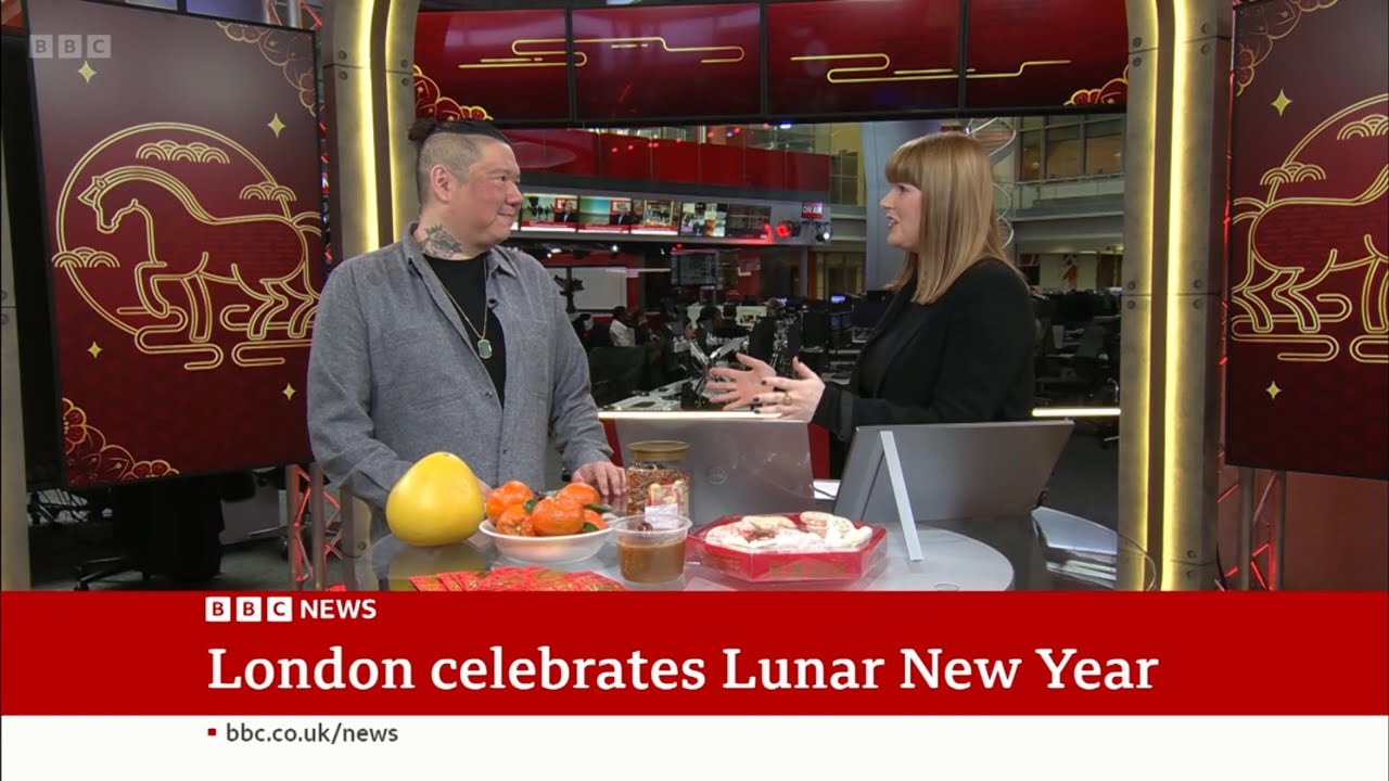 Чин и Чу обсуждают китайскую еду на Китайский Новый год в новостях BBC 🧧🎆🎇