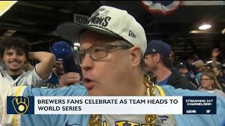 Brewers fans celebrate as team heads to World Series