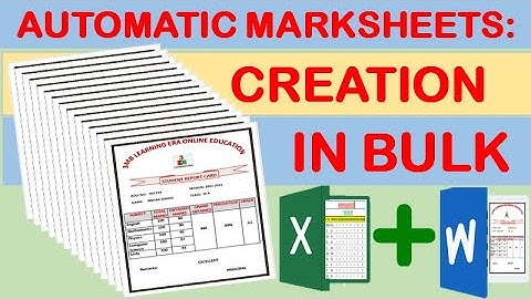 Automatic Marksheets creation || Create automatic marksheet in MS-Word using Excel