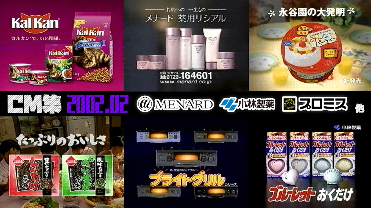 【2002年2月】土曜夜のCM集〈part2〉【メナード、プロミス、小林製薬他】