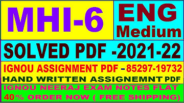 mhi-6 solved assignment 2021-22 in English / mhi 6 solved assignment / mhi 6 assignment