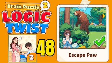 Brain puzzle 2 logic twist level 48 solution walkthrough ( escape paw ) 