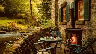 Friends At The Scottish Cottage Ambience | Gentle Stream Sounds And Crackling Fire