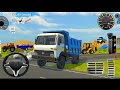 ⚫Drive0⃣ 1️⃣ damper truck 0⃣1️⃣ jcb &amp; 0⃣1️⃣ tractor 🚜 stone loading and unloading on road #gameplay 
