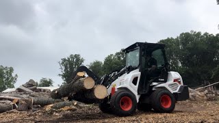 BOBCAT L28  Moving logs from a tree removal!