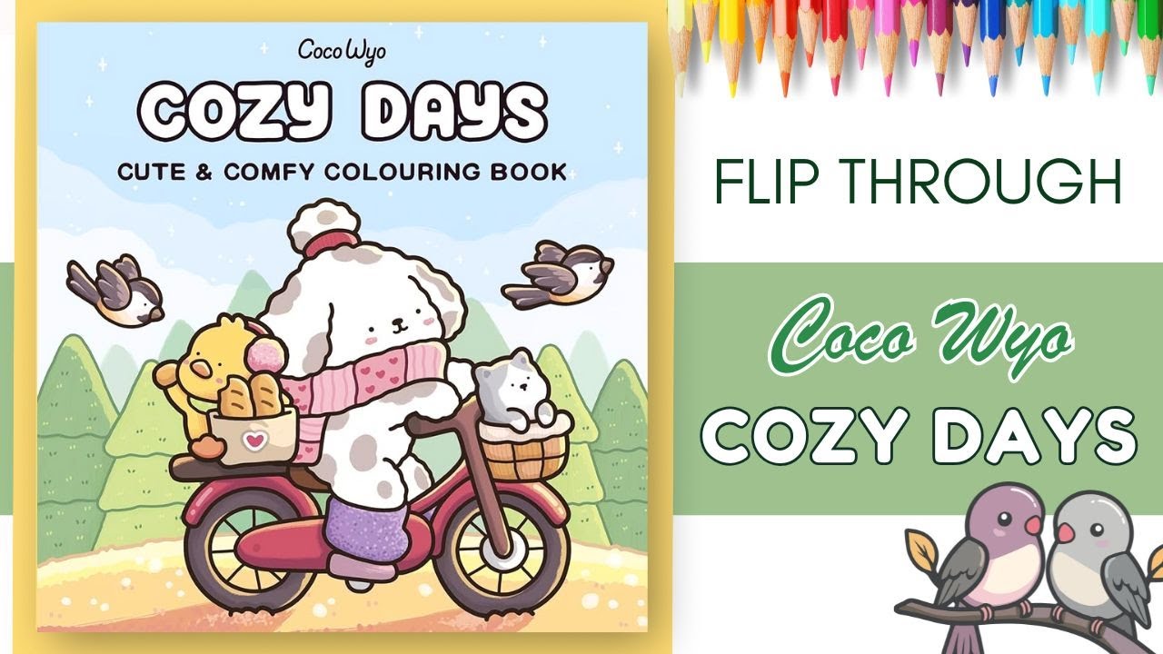 FLIP THROUGH | Coco Wyo’s Cozy Days Colouring Book - YouTube