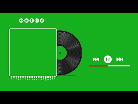 Animated CD Player and Audio Spectrum Green Screen