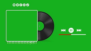 Animated CD Player and Audio Spectrum Green Screen