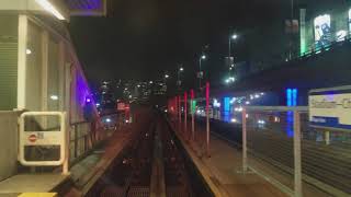 Skytrain ride in Vancouver downtown Canada