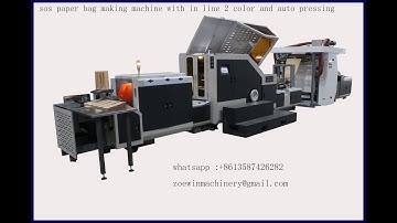 2025 model paper bag making machine with 2 color flexo in line