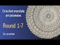 Crochet arcanowave mandala tutorial round 17 home decor rug julia hart