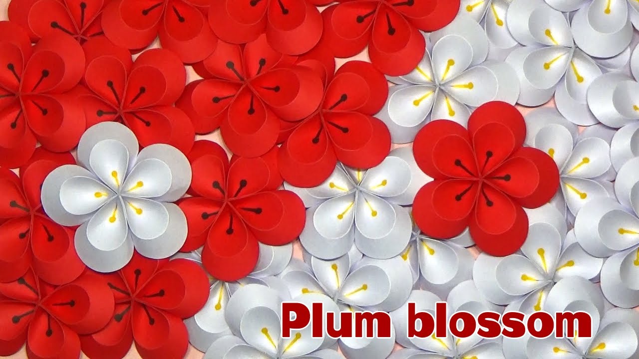 紙で作る工作 2月の花 簡単で可愛い 梅の花の作り方 折り方動画 Diy Paper Craft Easy And Cute Plum Blossom 介護士しげゆきブログ